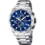 Orologio Festina Timeless Chronograph F20463/2 Blu Cinturino In Acciaio, Uomo