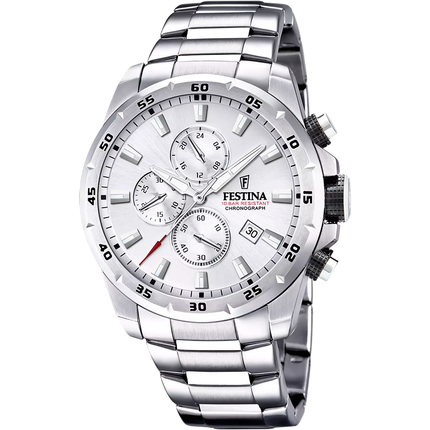 Orologio Festina Timeless Chronograph F20463/1 Argento Cinturino In Acciaio, Uomo