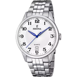 Orologio Festina Classics F20425/1 Bianco Cinturino In Acciaio, Uomo