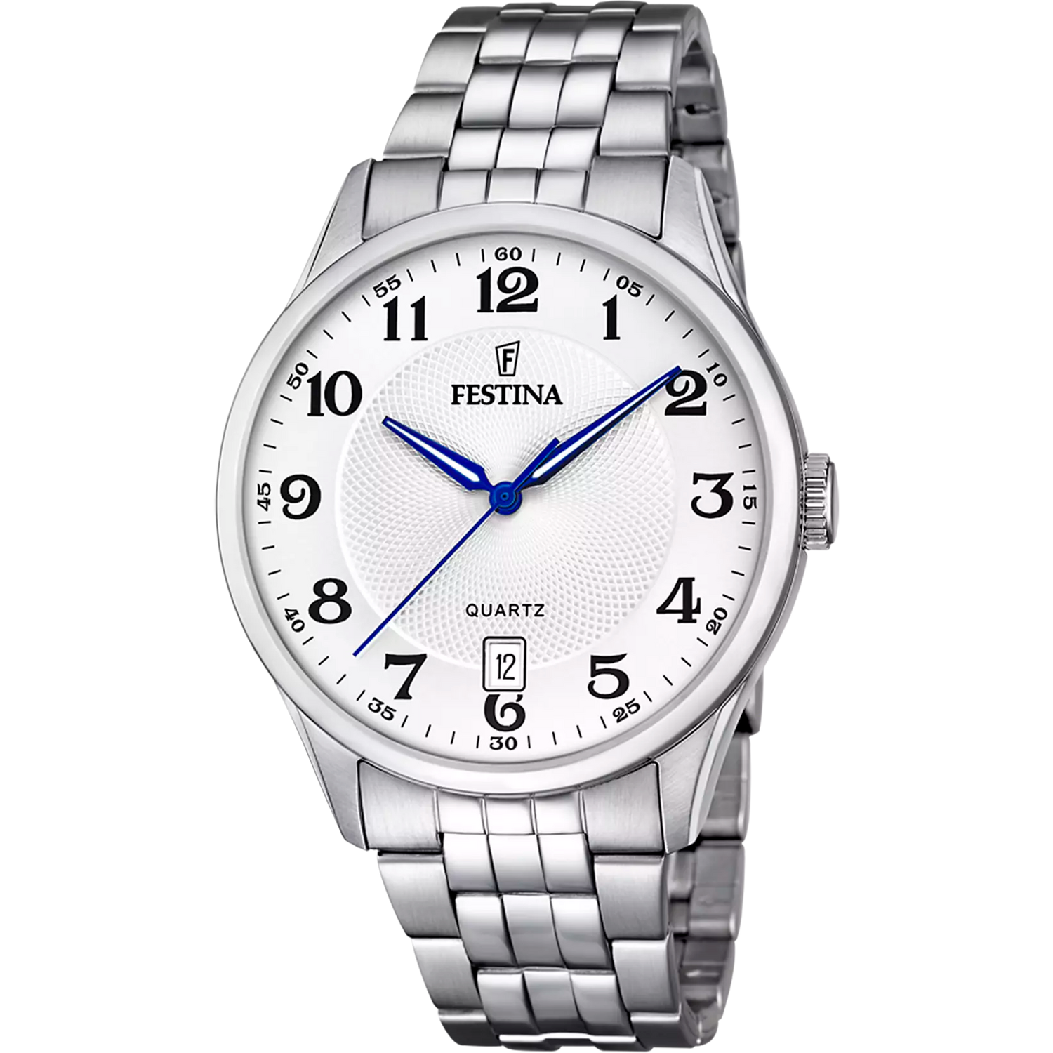 Orologio Festina Classics F20425/1 Bianco Cinturino In Acciaio, Uomo