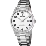 OROLOGIO FESTINA CLASSICS F20511/1 BIANCO CINTURINO IN ACCIAIO, UOMO
