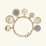 Bracciale Catena Rolo con Charms Monete