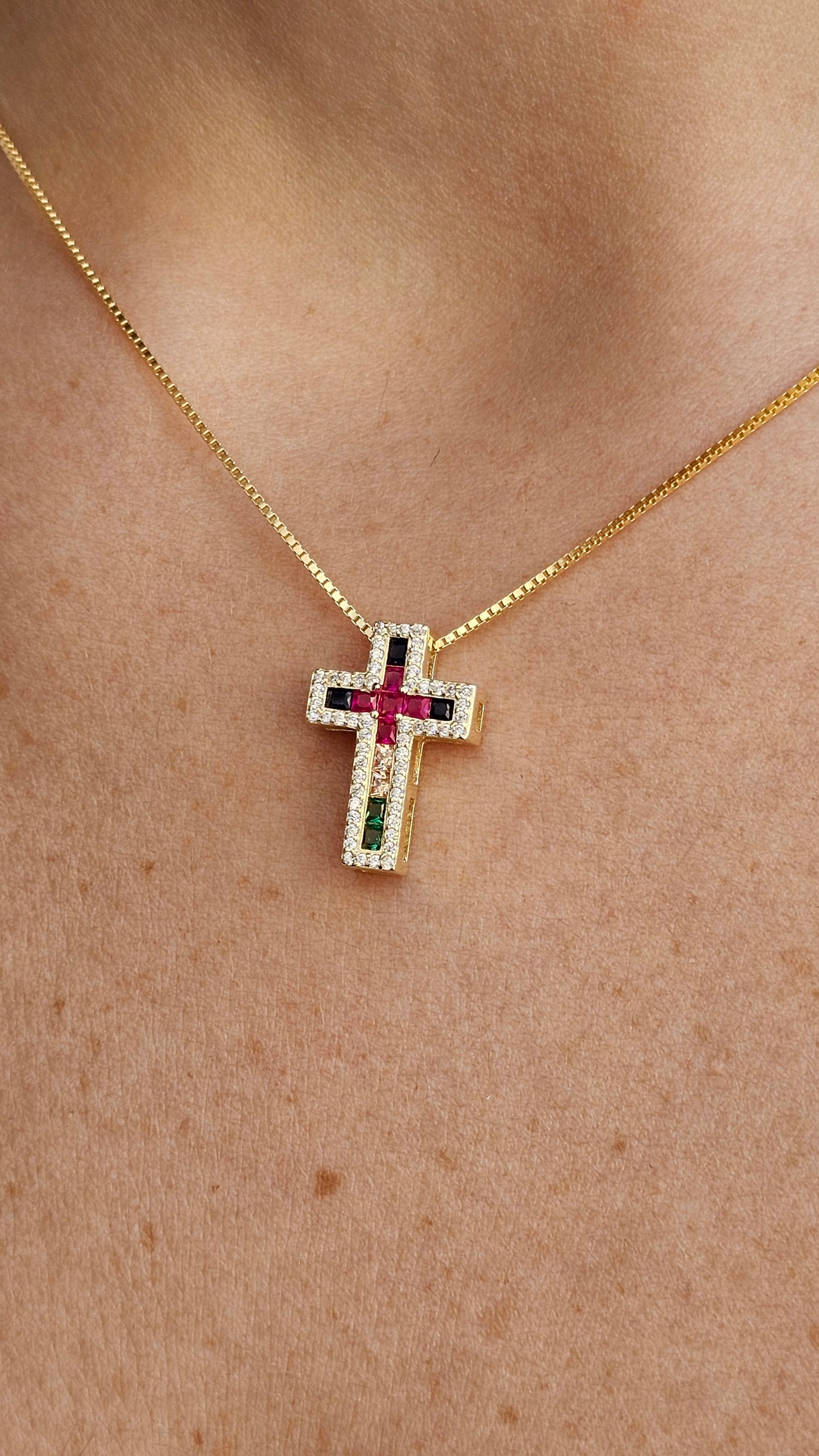 Collana Croce Multicolor