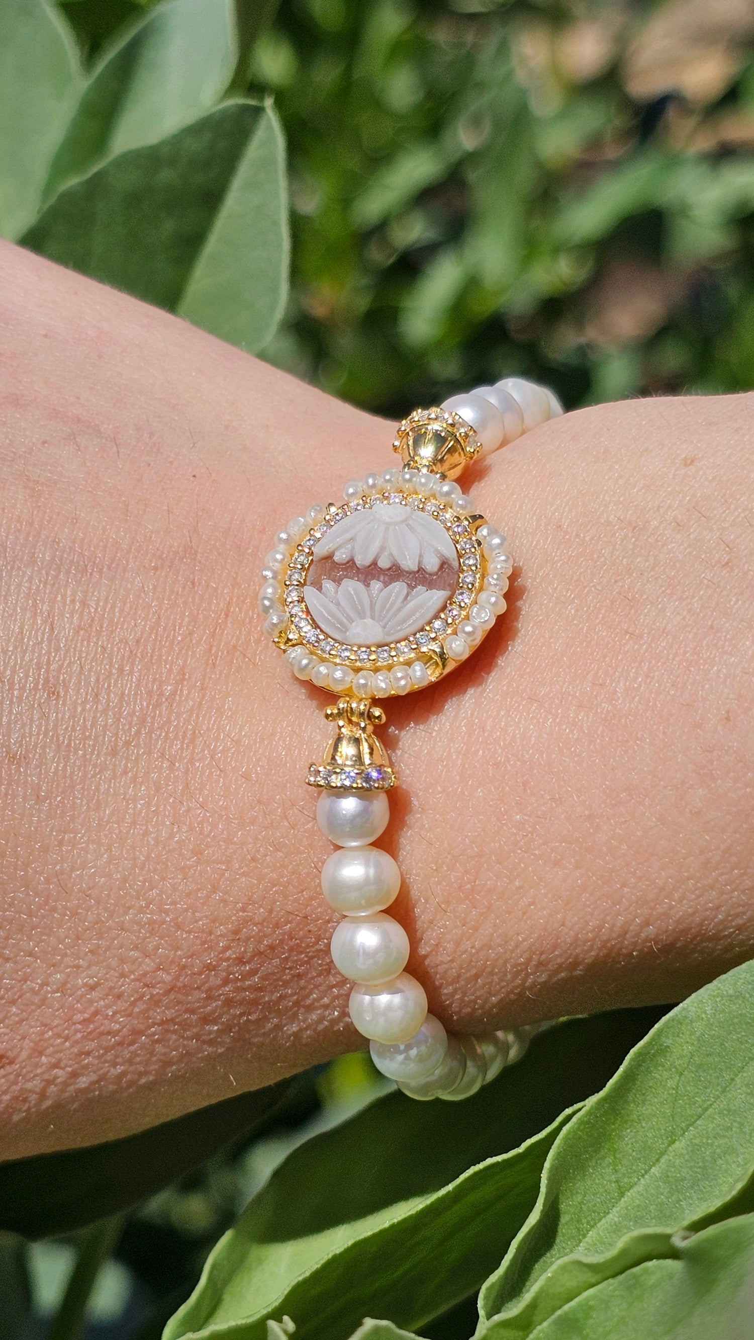 Bracciale Cammeo Con Perle