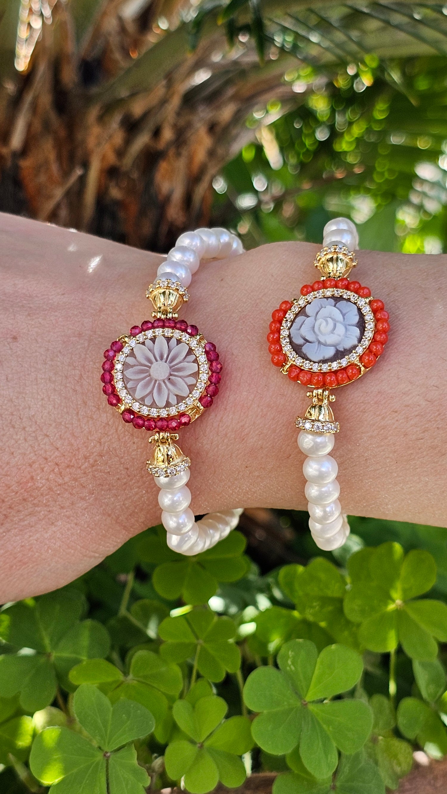 Bracciali Con Cammeo E Perle