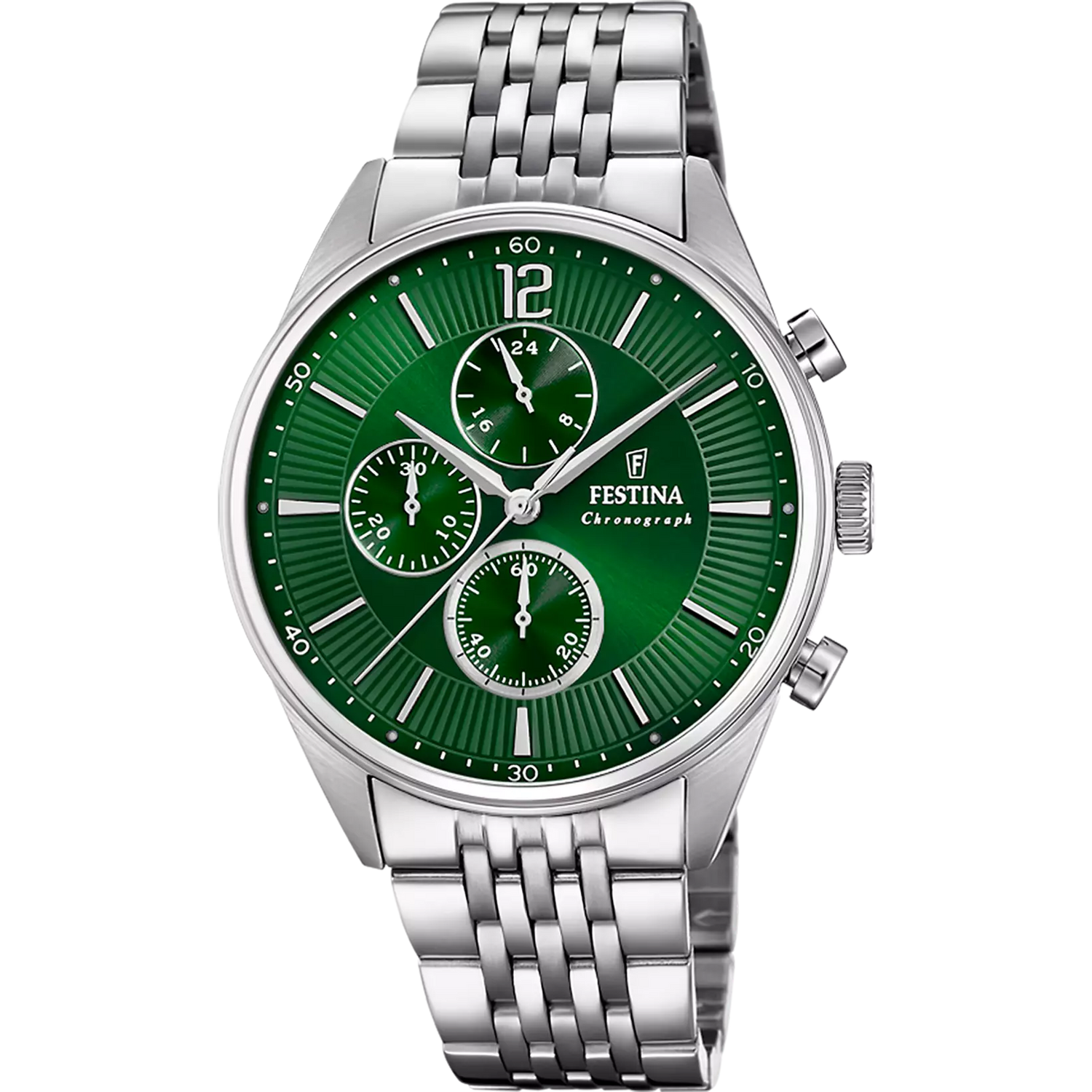 Orologio Festina F20285/8 Verde Con Cinturino In Acciaio, Uomo