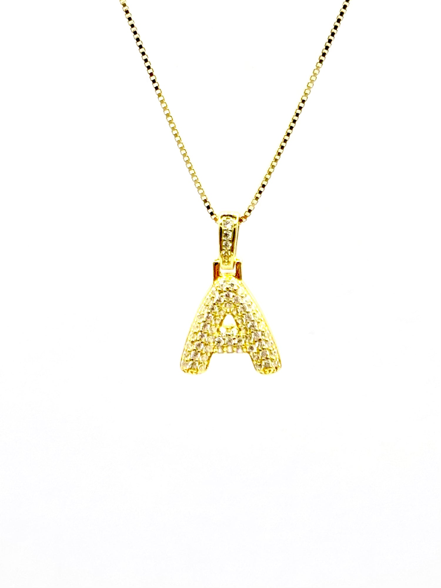 Collana Iniziale Pavè Gold