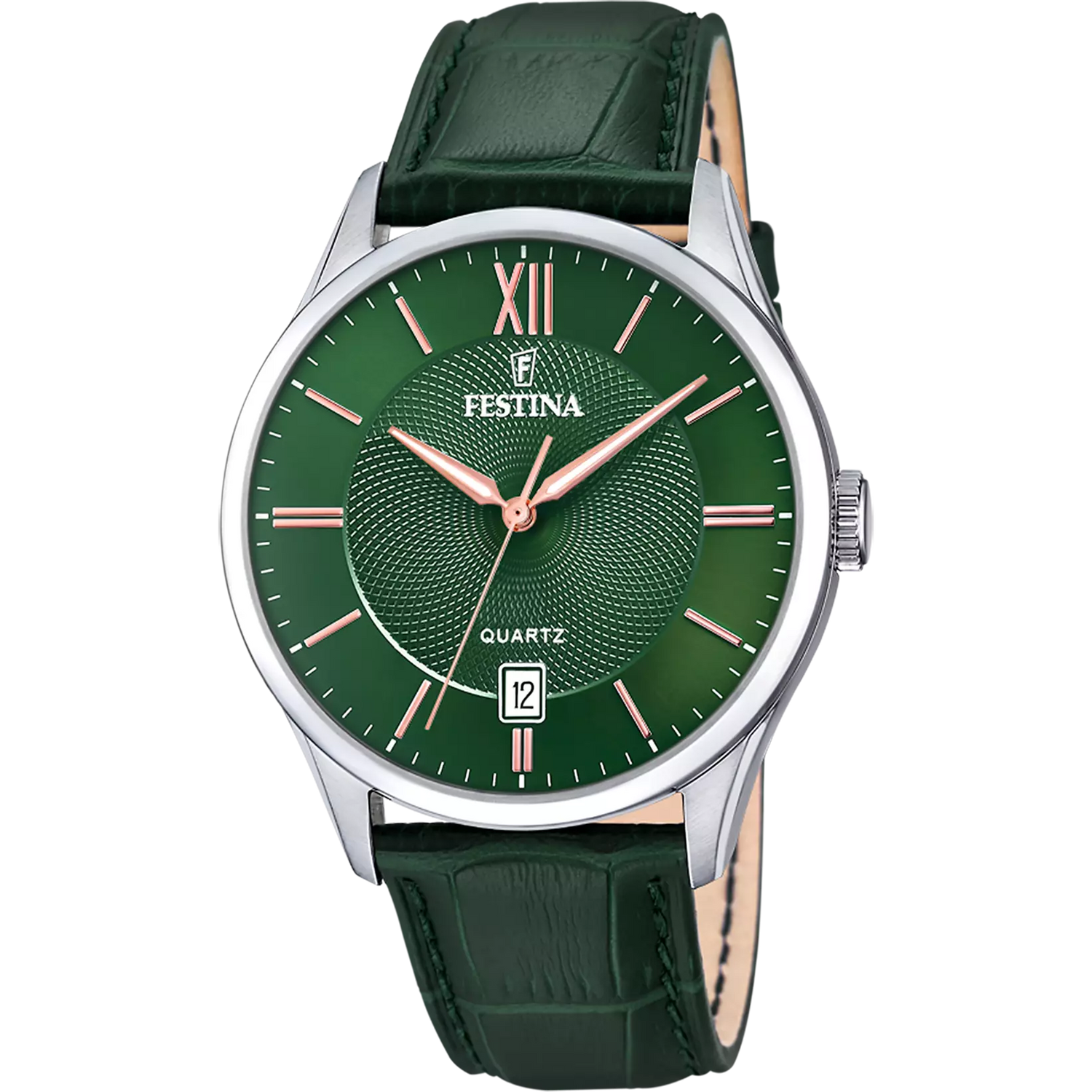 Orologio Festina F20426/7 Verde Con Cinturino In Pelle, Uomo