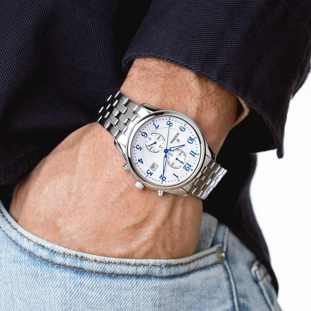 Orologio Festina Timeless Chronograph F6854/A Blanco Cinghia Acciaio Inossidabile 316L, Uomo