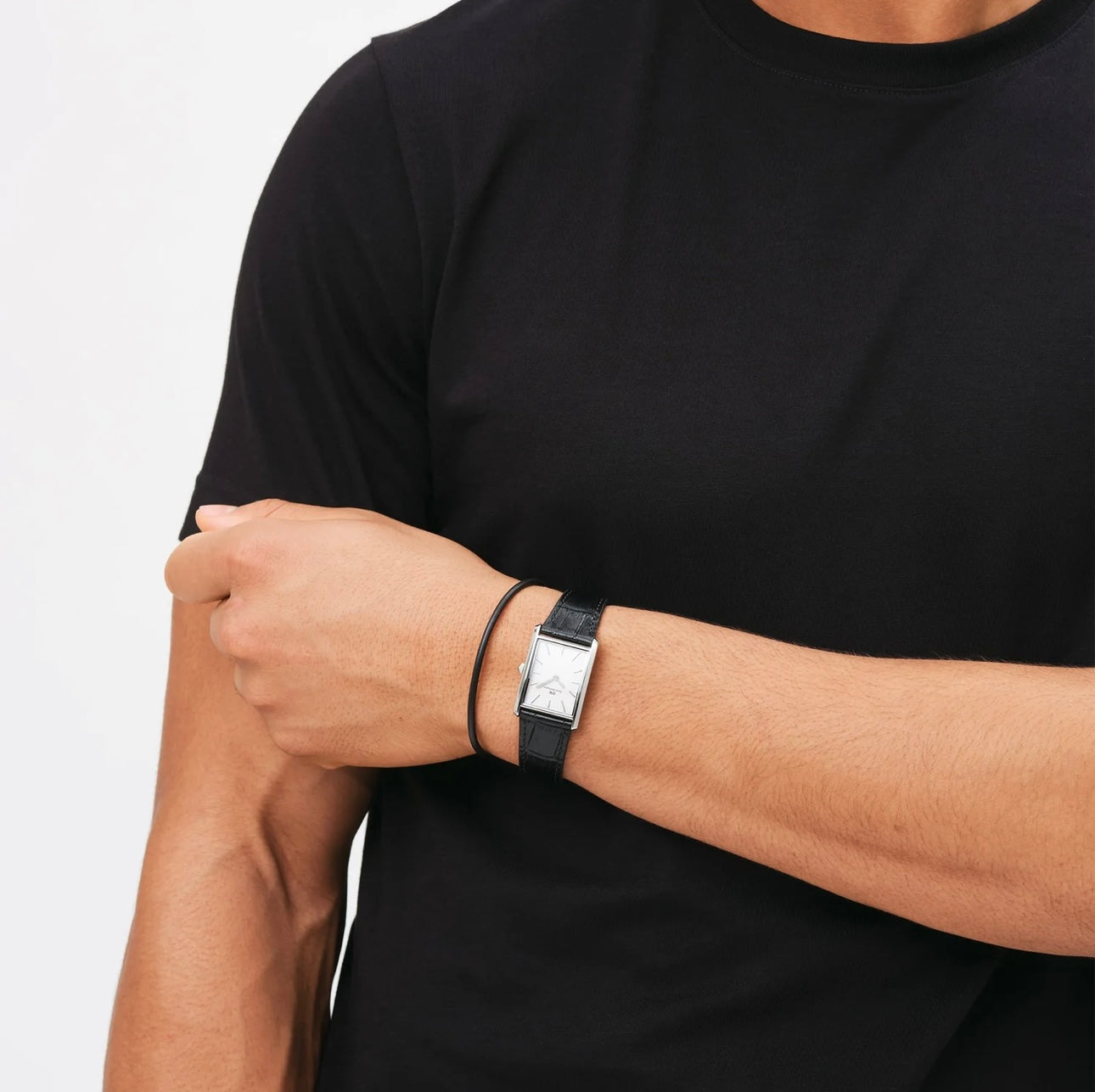Bound Black Crocodile Silver 24X35Mm