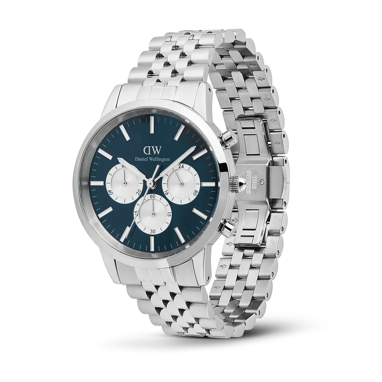 Iconic chronograph arch 5-link arctic panda silver